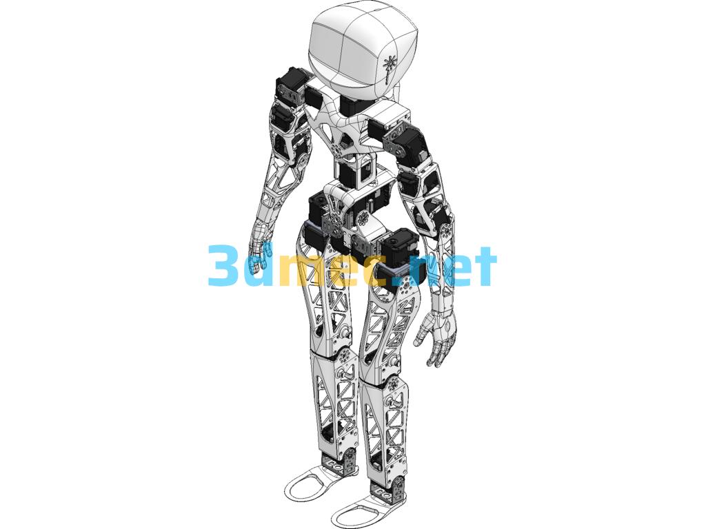 Poppy Beta Humanoid Intelligent Robot - 3D Model SolidWorks Free Download