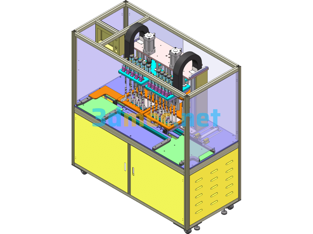 Multi-Head Screw Machine, Automatic LED Panel Screw Locking Machine - 3D Model SolidWorks Free Download