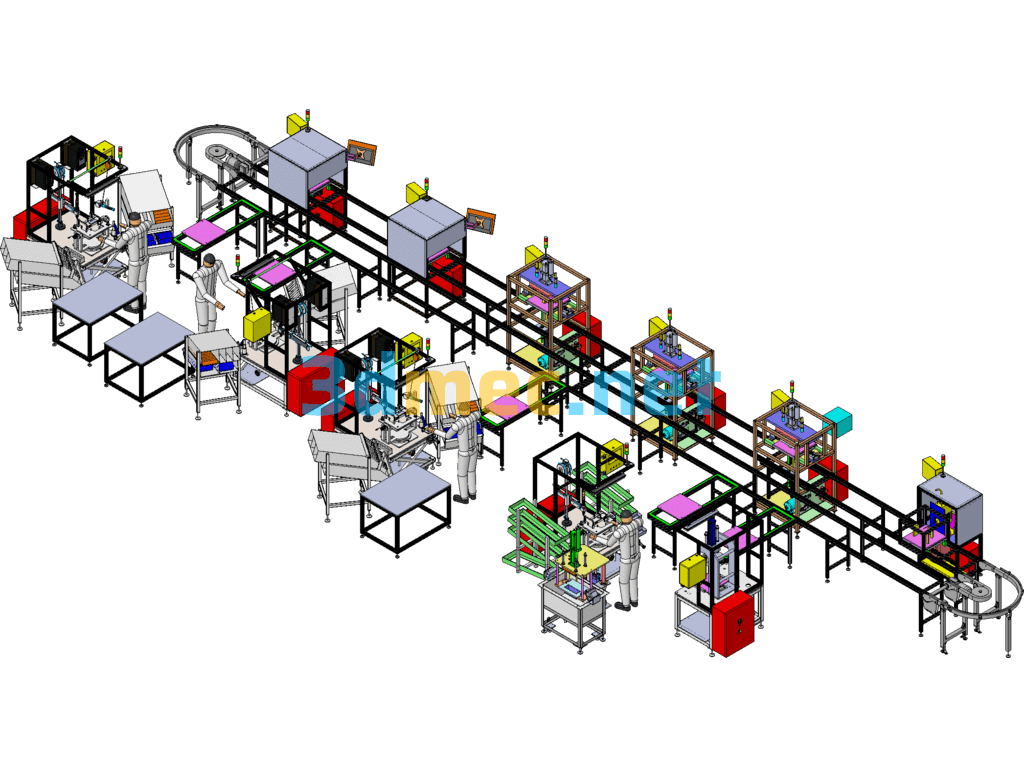 Filter Assembly And Testing Lines, Non-Standard Automated Line Equipment - 3D Model SolidWorks Free Download