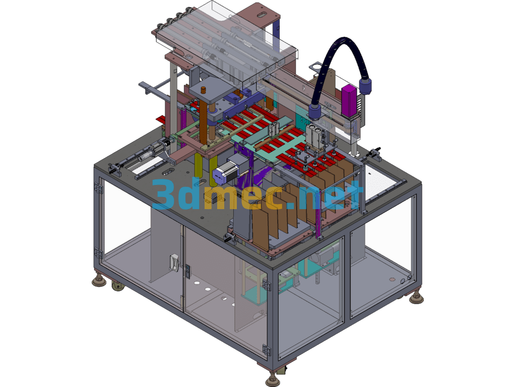 Fully Automatic Double-Station Cutting Machine, Battery Equipment Factory Pole Cutting Machine - 3D Model SolidWorks Free Download