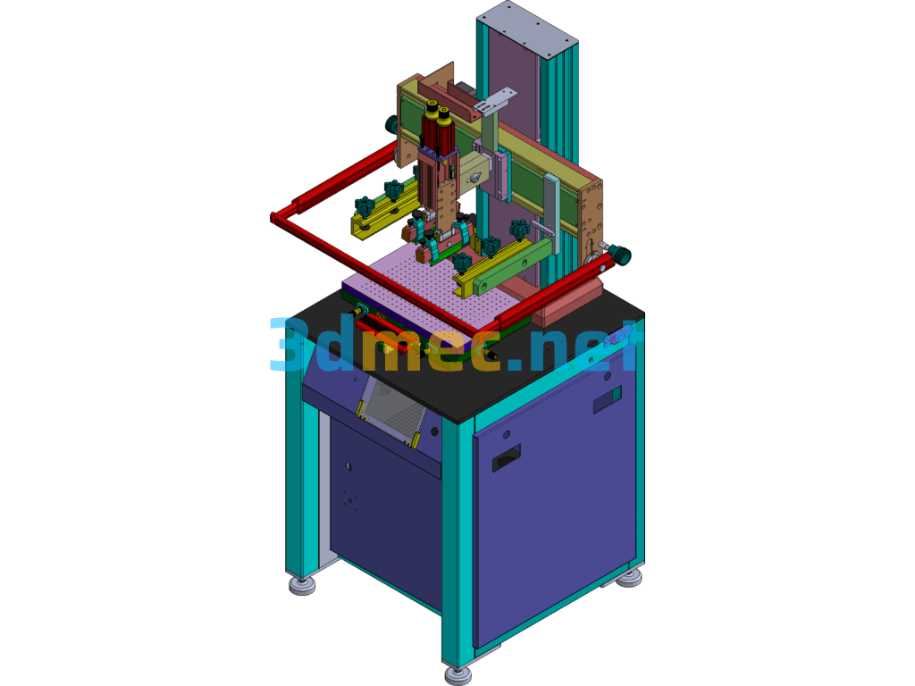 Fully Automatic Screen Printing Equipment (Suction Screen Printing Machine + Disc Screen Printing Machine) - 3D Model SolidWorks Free Download