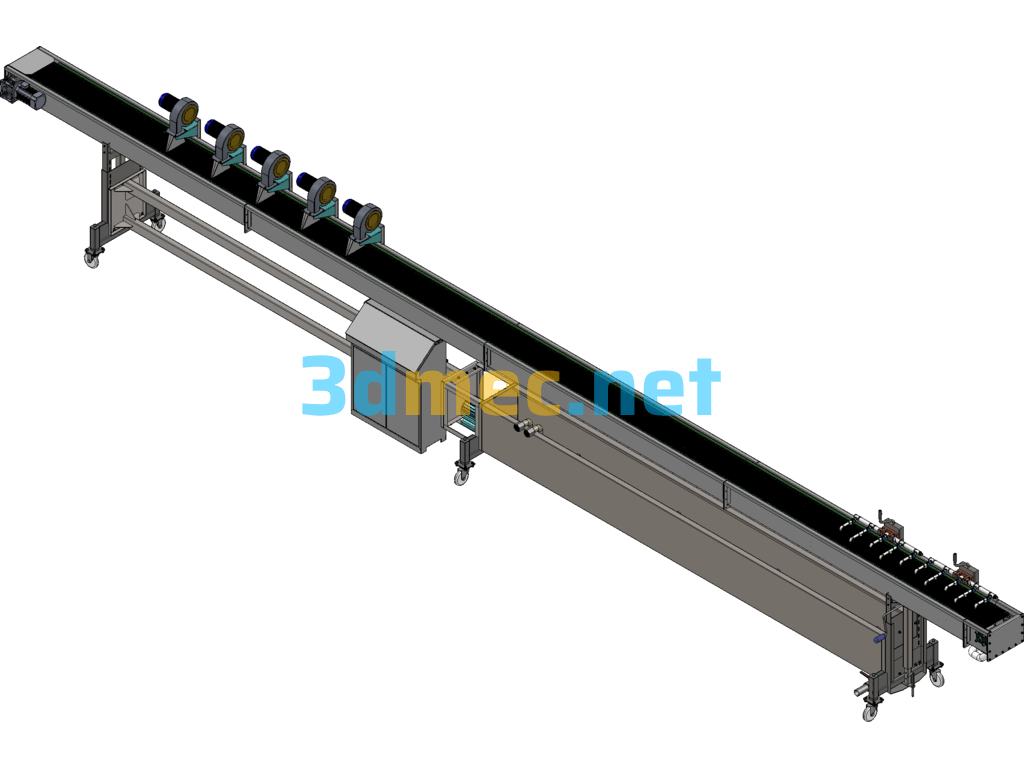 10m Stainless Steel Conveying Equipment (Air Cooling + Water Cooling) - 3D Model SolidWorks Free Download