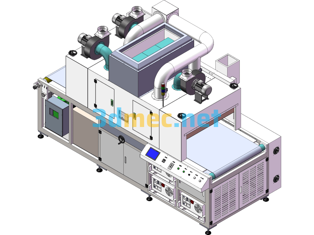 Three-Lamp UV Curing Machine (Mobile Phone Screen UV Curing Equipment) - 3D Model SolidWorks Free Download