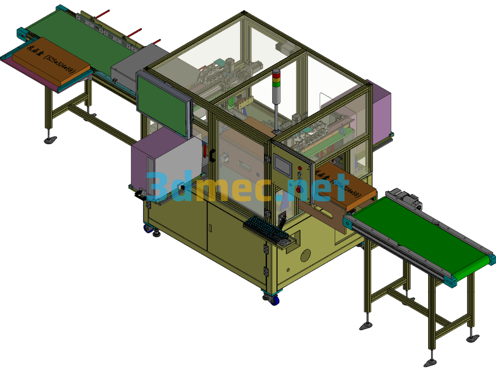 Gift Box Online Automatic Labeling Machine (Code Scanning/Double-Sided Labeling/Discharging Machine) - 3D Model Exported Free Download