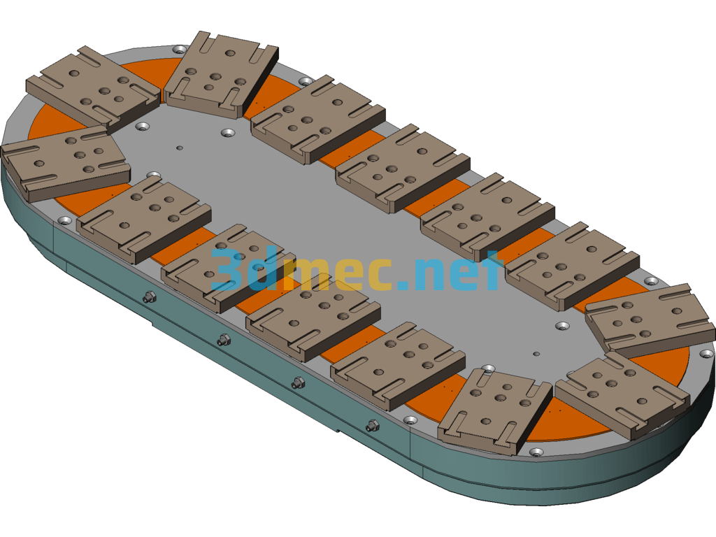 Four-Color Pad Printer Turntable System - 3D Model SolidWorks Free Download