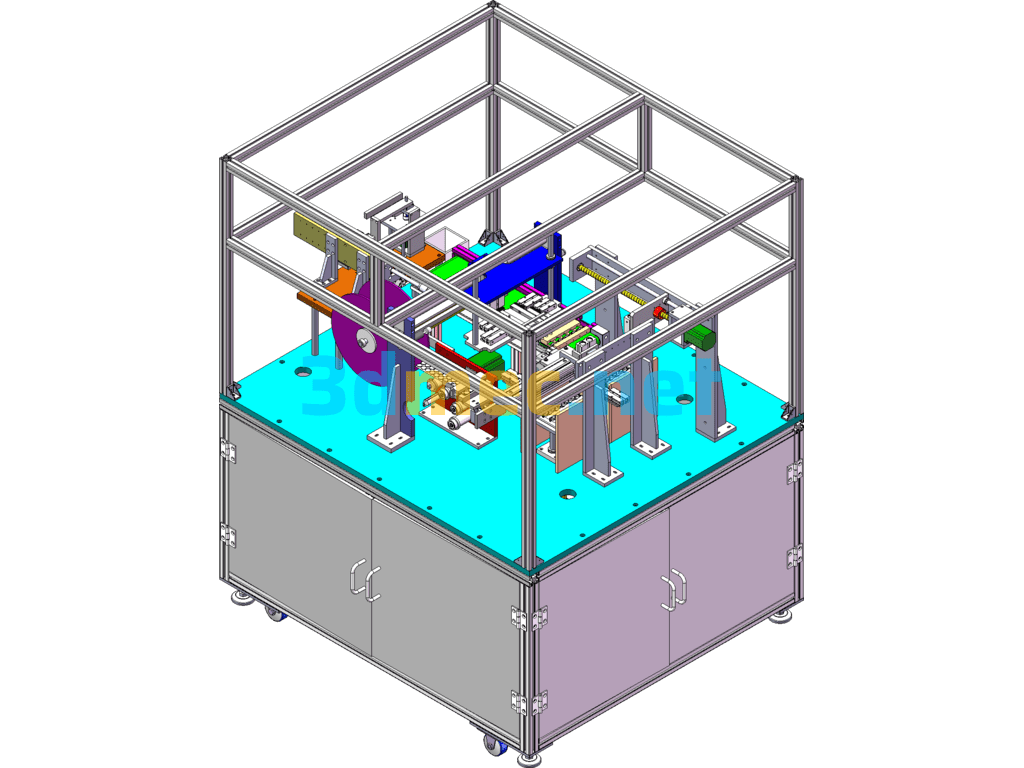 Non-Standard Inspection And Gluing Packaging Machine - 3D Model SolidWorks Free Download