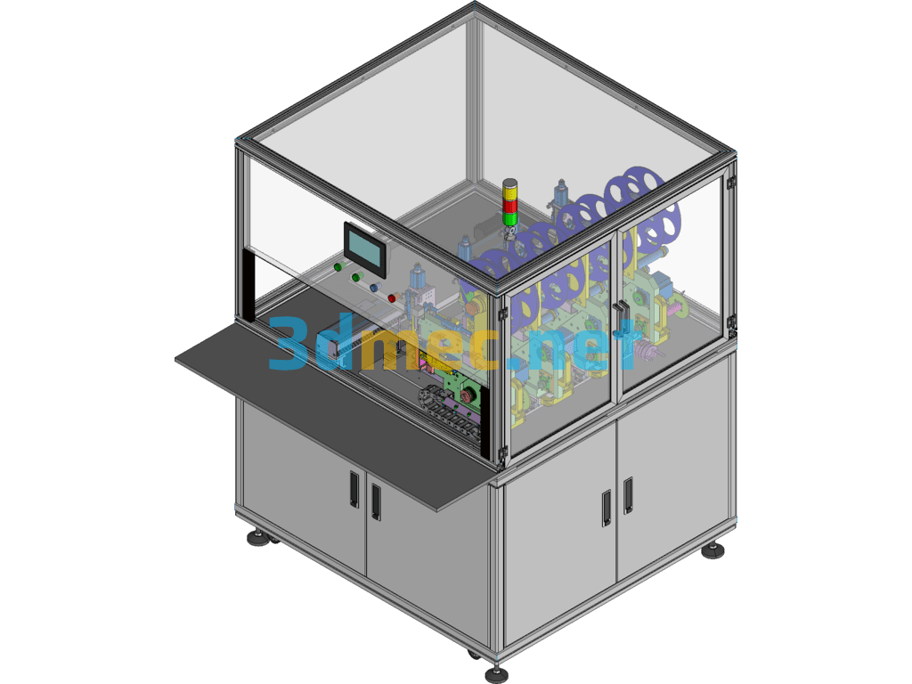 Automatic 4-Station Labeling Machine - 3D Model Exported Free Download