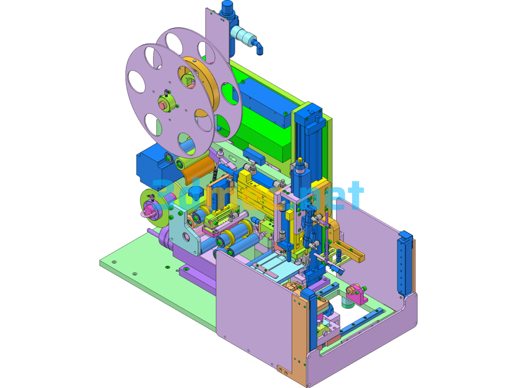 Semi-Automatic Mobile Phone Labeling Machine - 3D Model SolidWorks Free Download