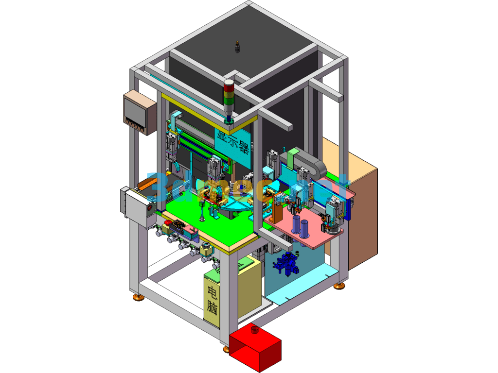 Automatic Gear Shaft Laser Welding Machine - 3D Model SolidWorks Free Download