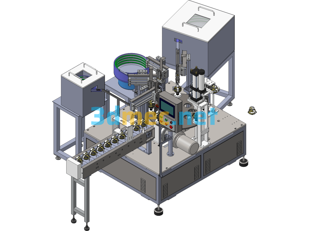 Motor Ball Spring Automatic Assembly Machine (Screw Nut Assembly) - 3D Model SolidWorks Free Download