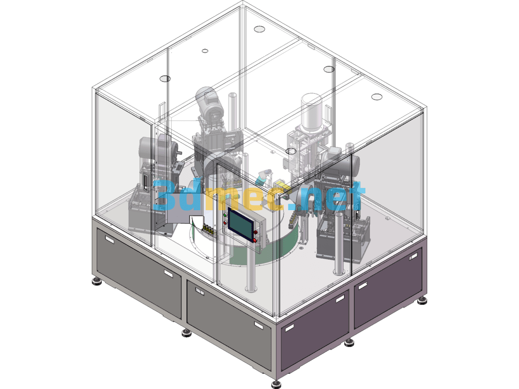 Apple Project Metal Button Multi-Plane Arc Surface Grinding And Polishing Machine Equipment - 3D Model SolidWorks Free Download