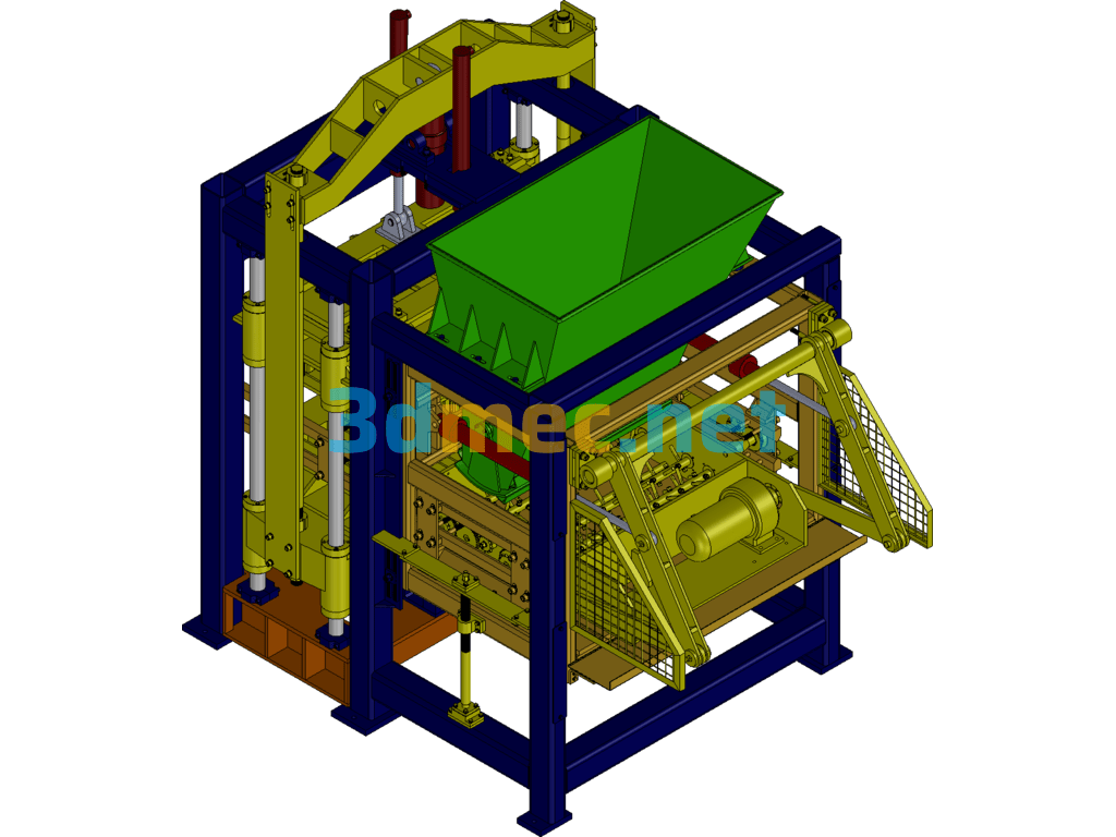 Fully Automatic Brick Making Machinery, Complete Brick Making Industrial Equipment - 3D Model SolidWorks Free Download