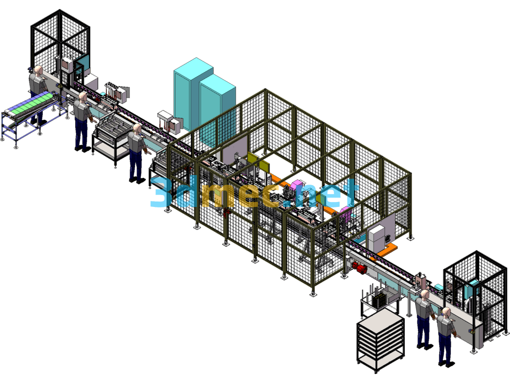 Semi-Automatic Welding Production Line - 3D Model SolidWorks Free Download