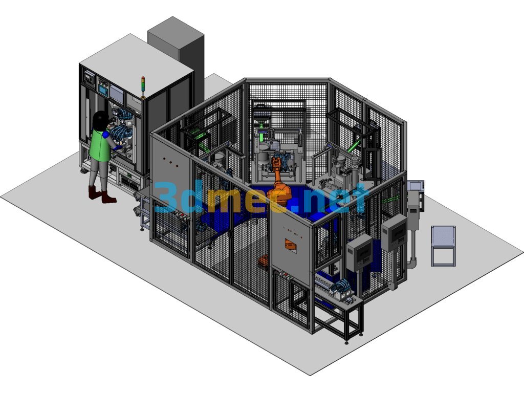 With Dual Clutch Valve Body Air Tightness Detection Equipment - 3D Model SolidWorks Free Download