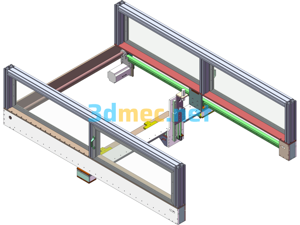 Large LED Lamp Production Line With Locking Screw Machine And Material Handling Robot Automatic Production Line - 3D Model SolidWorks Free Download