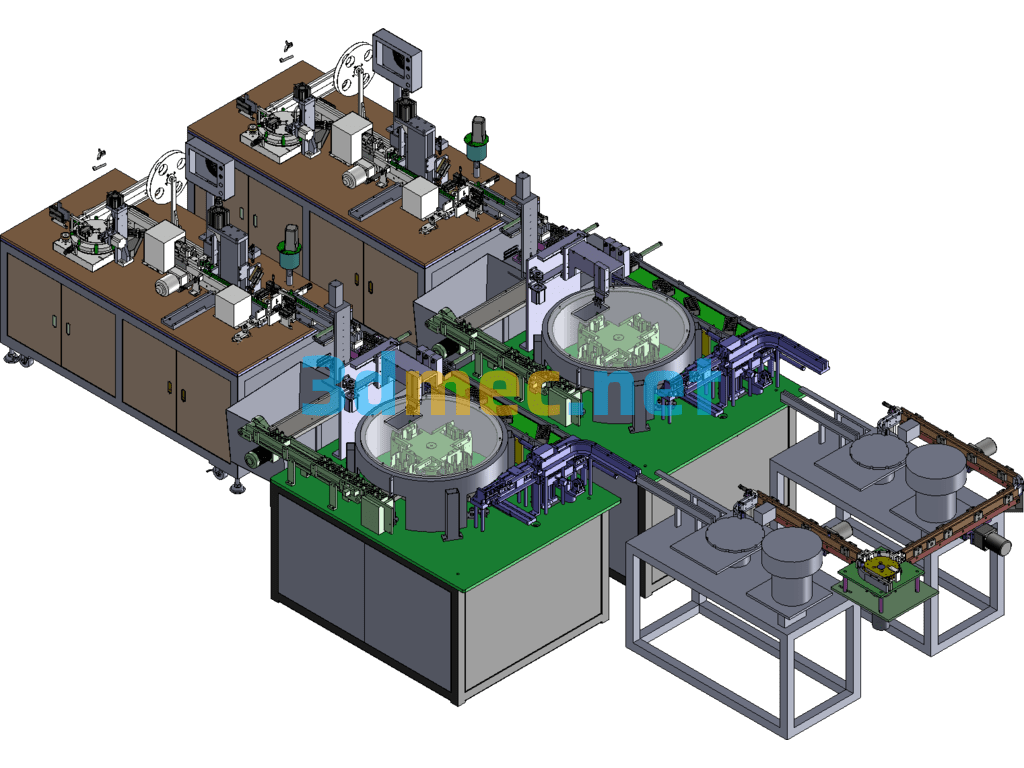 Large Automatic Rolling Groove Dough Sheeting Machine + Liquid Injection Centrifuge Production Line - 3D Model SolidWorks Free Download