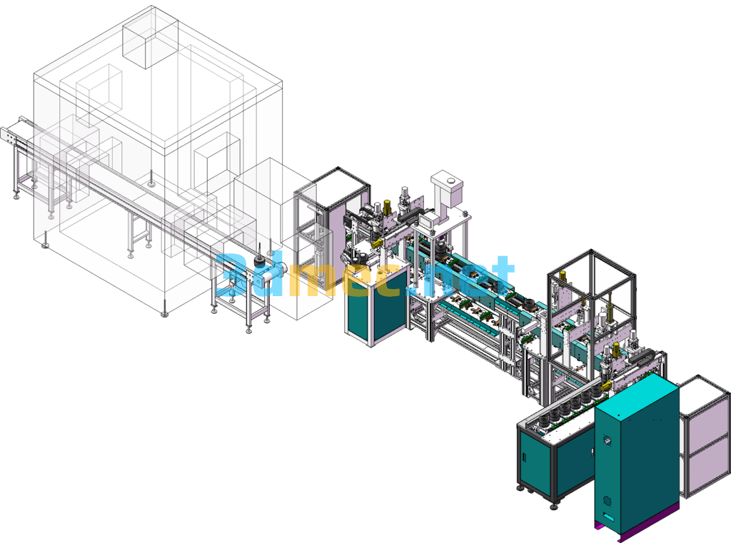 Fully Automatic Stator Shaft Assembly Line, Large Non-Standard Assembly Line - 3D Model SolidWorks Free Download