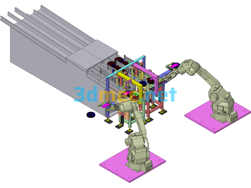 Robotic Motor Rotor Assembly Equipment - 3D Model Exported Free Download