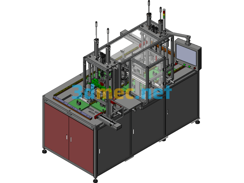 Servo Motor Screw Locking Machine Cycle Assembly Production Line + BOM List - 3D Model SolidWorks Free Download