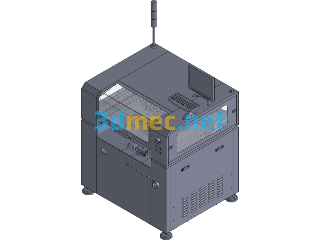 Fully Automatic IC Chip Burning Program Automatic Writing Equipment Can Be Used As Patch And Plug-In Machine - 3D Model ProE Creo.Elements Free Download