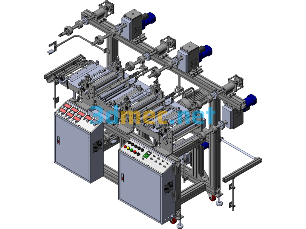 Three-Seat Die-Cutting And Laminating Machine, Die-Cutting Machine - 3D Model SolidWorks Free Download