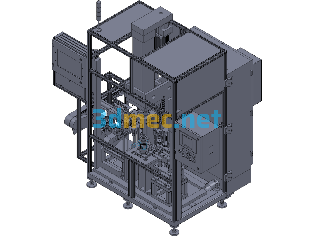 2CN Front Steering Knuckle Press Machine (Junction Box And Wire Duct) - 3D Model SolidWorks Free Download