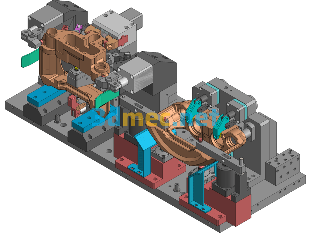 Hydraulic Clamp Diagram - 3D Model SolidWorks Free Download