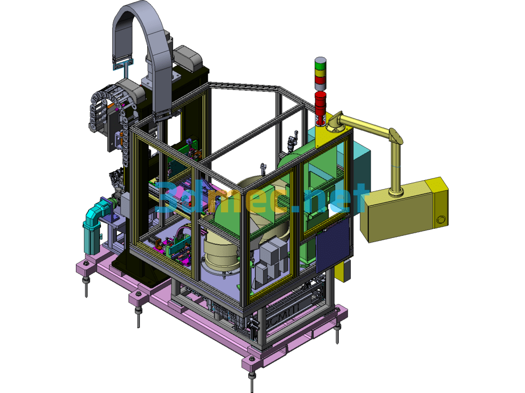 Valve Lock Plate Automatic Press Machine - 3D Model SolidWorks Free Download