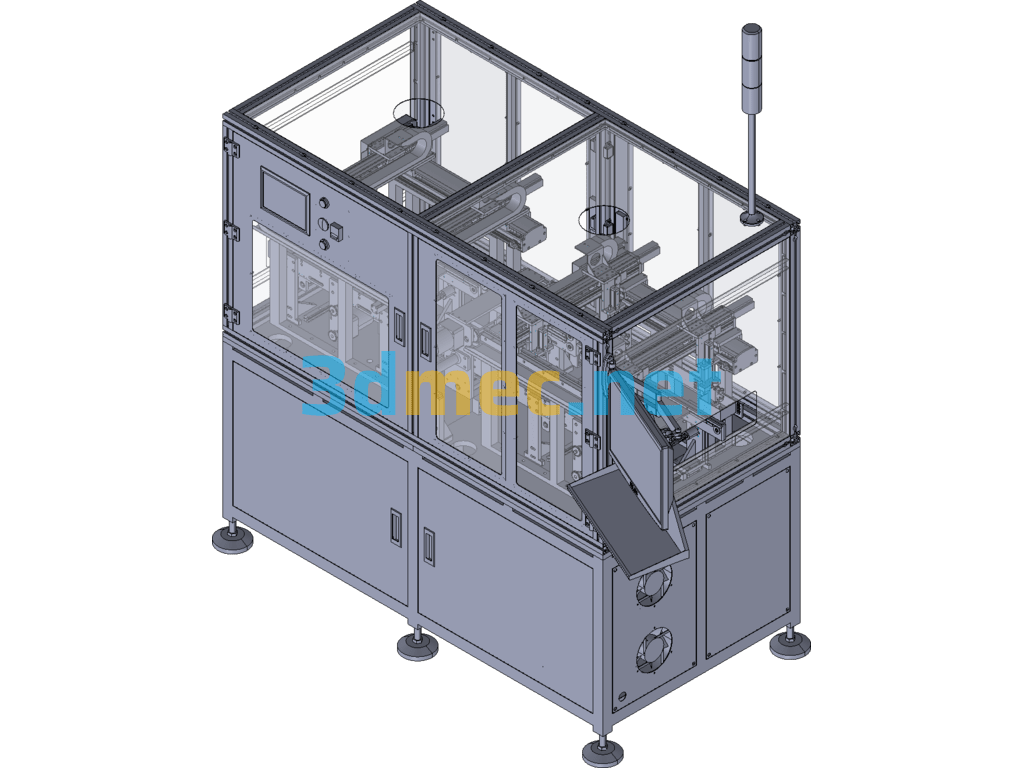 Online Automatic Spraying Production Line (PCB Board Conformal Coating Machine) - 3D Model Creo Free Download