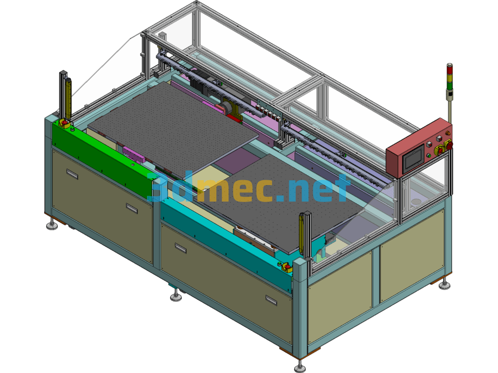 Large Size Glass Turning Machine - 3D Model Exported Free Download