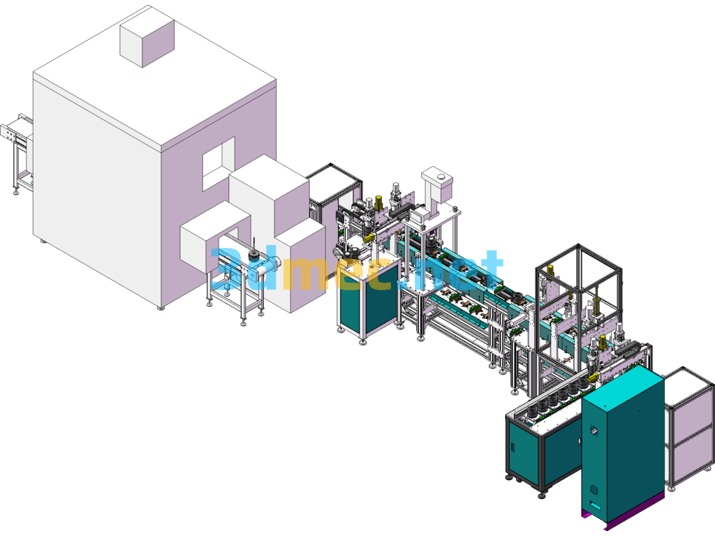 RP High Power Plastic Sealed Motor Assembly And Processing Line Automation Line - 3D Model SolidWorks Free Download