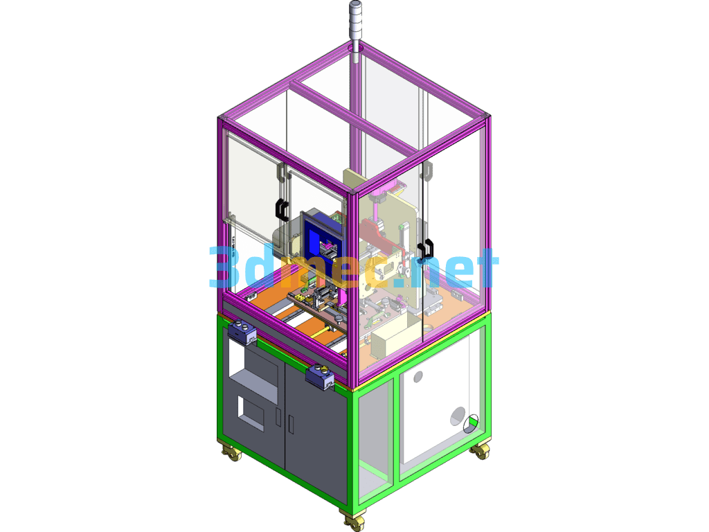 Industrial Automotive Connector Terminal Servo Bending Machine - 3D Model SolidWorks Free Download