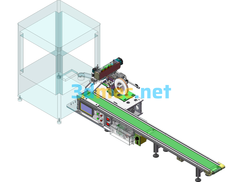 Fully Automatic Peeling Label Laminating Machine Labeling Machine - 3D Model SolidWorks Free Download