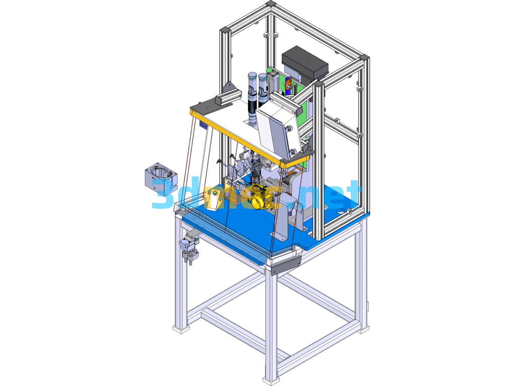 Oil Pump Solenoid Valve Motor Press Machine (Including Screw Tightening Machine) - 3D Model SolidWorks Free Download