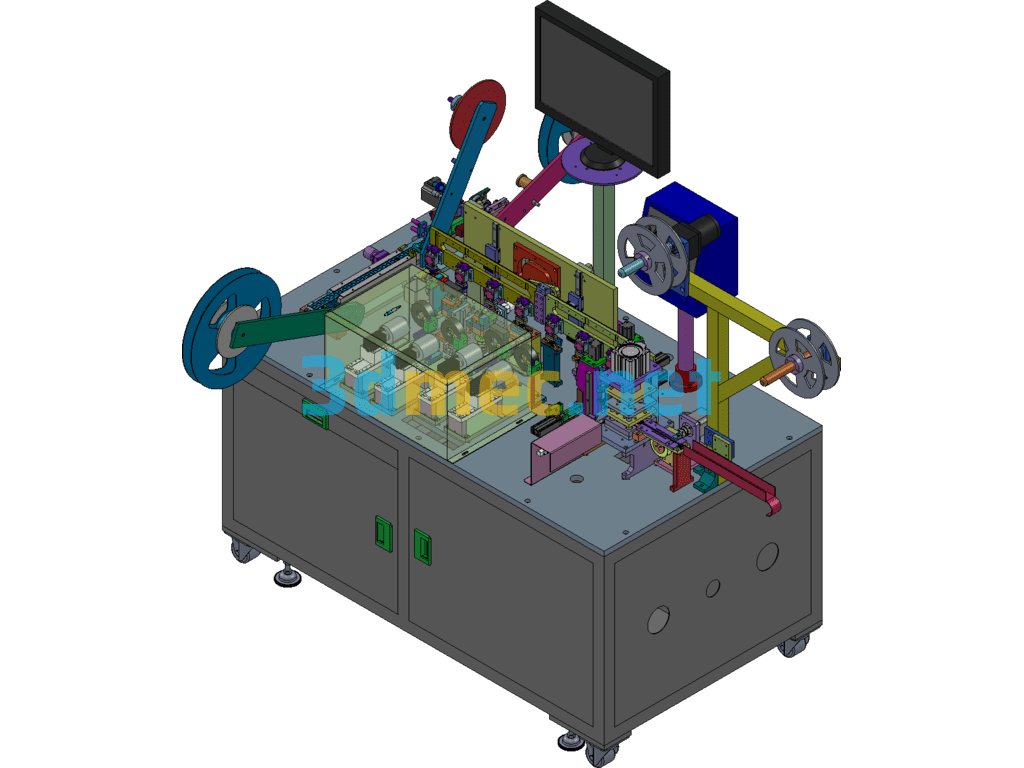 Mobile Phone Terminal Punching, CCD Visual Inspection And Packaging Integrated Automation Equipment - 3D Model SolidWorks Free Download