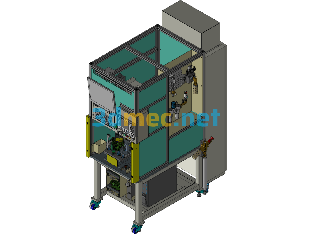 Automatic Assembly And Inspection Tightening Machine For Automobile Parts Production Line - 3D Model Exported Free Download