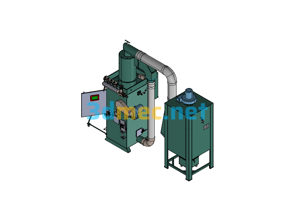 Crawler 50 Type Sandblasting Machine (Heightened 100) PROE - 3D Model Exported Free Download