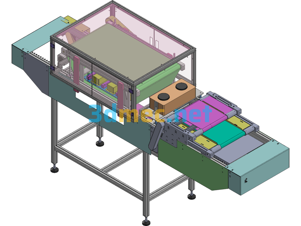 Blowing Dust Removal Brush Line, Non-Standard Automatic Assembly Line - 3D Model SolidWorks Free Download