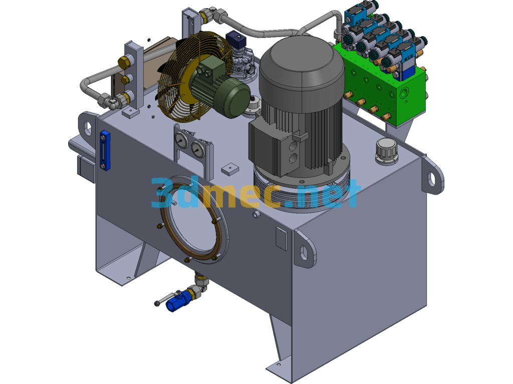 HS-0003 Hydraulic Station - 3D Model Exported Free Download