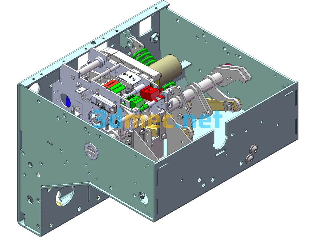 Circuit Breaker With Planetary Gear Reducer Mechanism - 3D Model SolidWorks Free Download