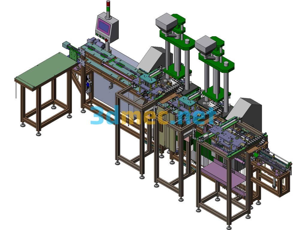 USB Data Cable Loading And Unloading And Fixture Reflow Line Equipment - 3D Model SolidWorks Free Download