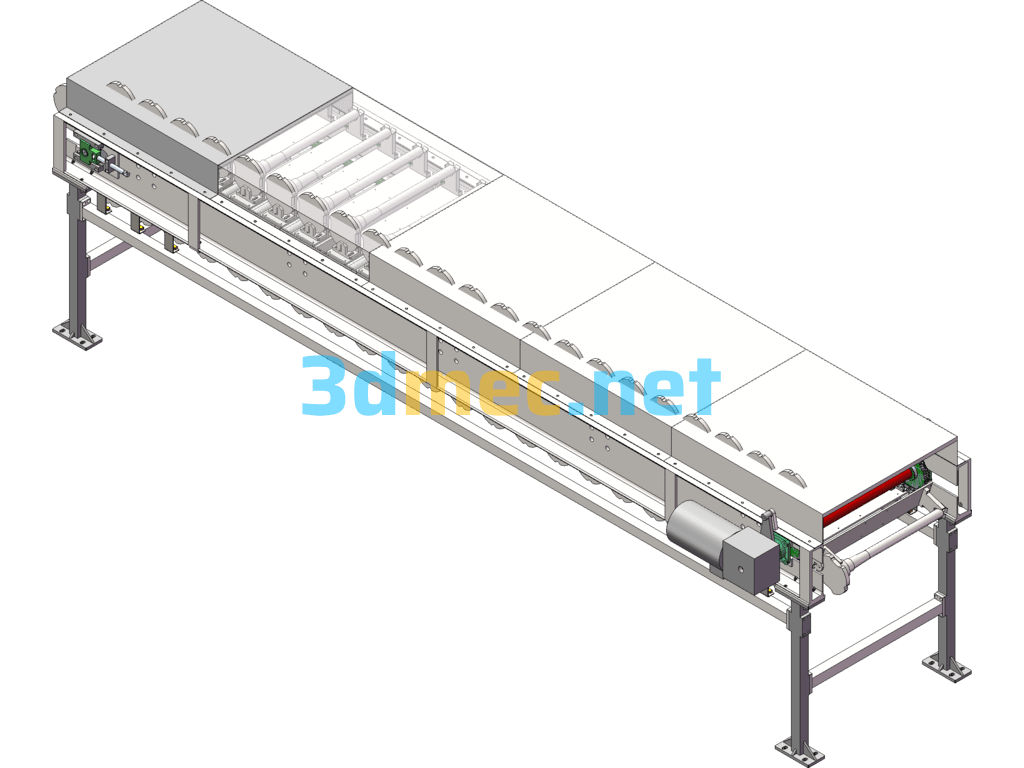 Plate Chain Conveyor Line - 3D Model SolidWorks Free Download