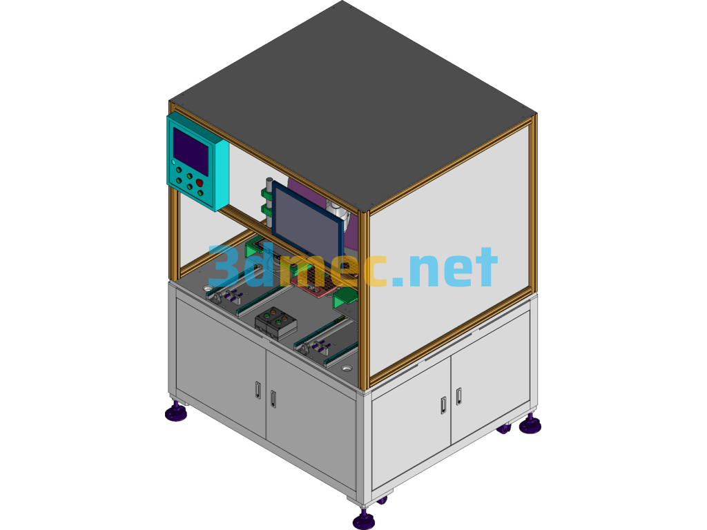 Tablet Computer Lens Bracket CCD Alignment Laminating Machine (Four-Axis Robot Equipment) - 3D Model Exported Free Download