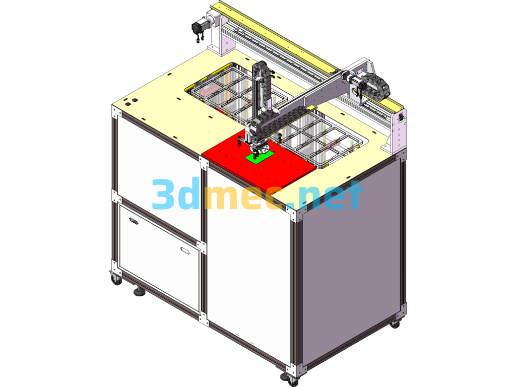 Three-Axis Manipulator Automatic Feeding And Receiving Equipment - 3D Model SolidWorks Free Download