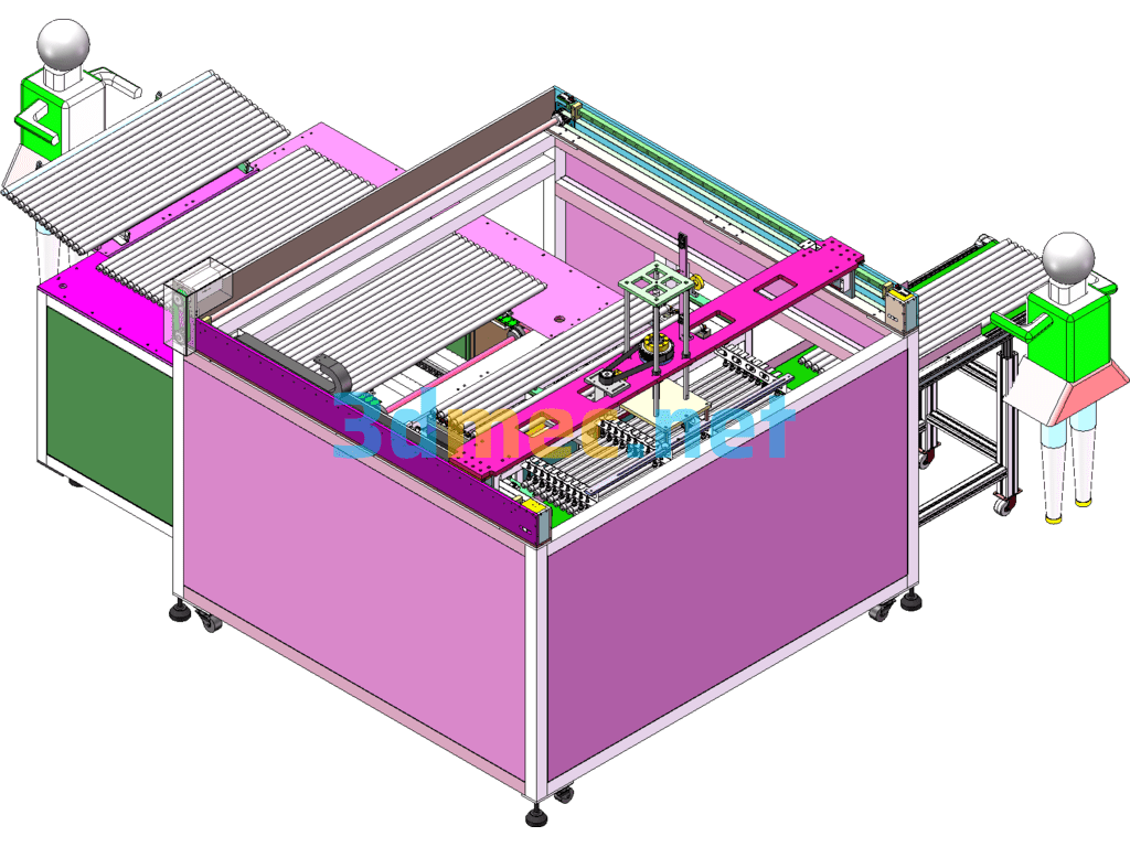 LED Lamp Testing And Sorting Large-Scale Loading And Unloading Robot Production Line Equipment - 3D Model SolidWorks Free Download