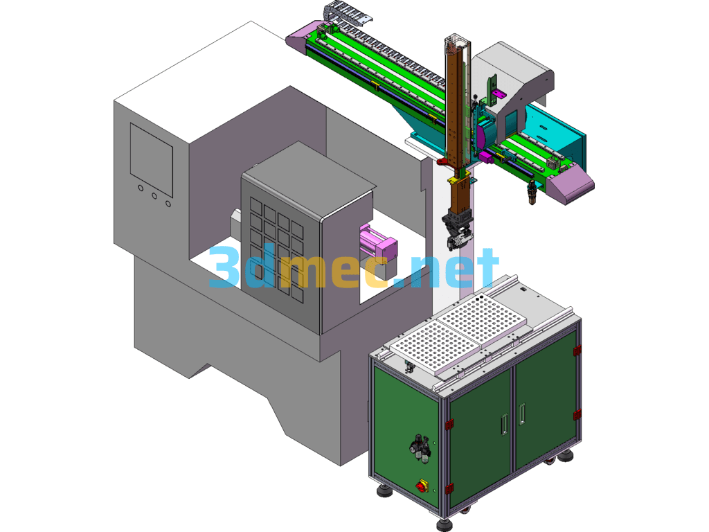 CNC Lathe Loading And Unloading Robot Non-Standard Equipment - 3D Model SolidWorks Free Download