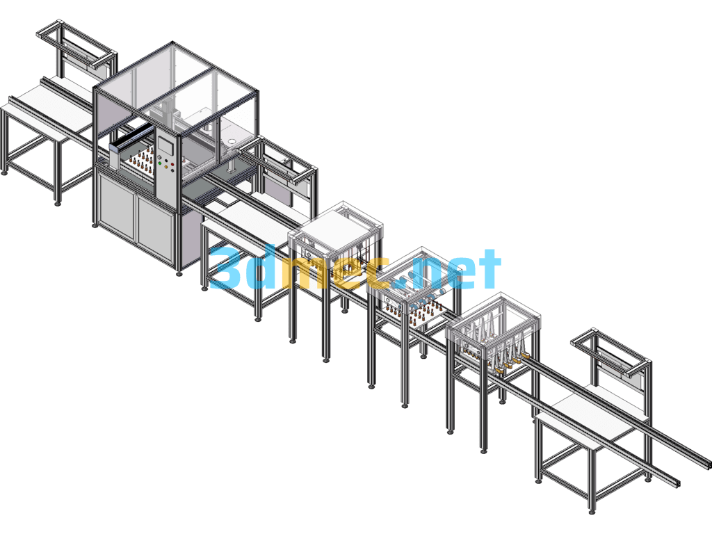 Filling Machine Production Line - 3D Model SolidWorks Free Download