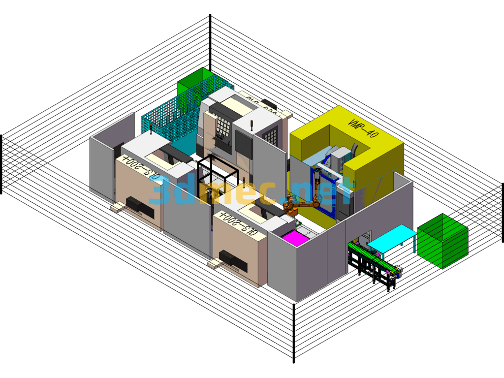 Robot Automatic Loading And Unloading Equipment - 3D Model SolidWorks Free Download