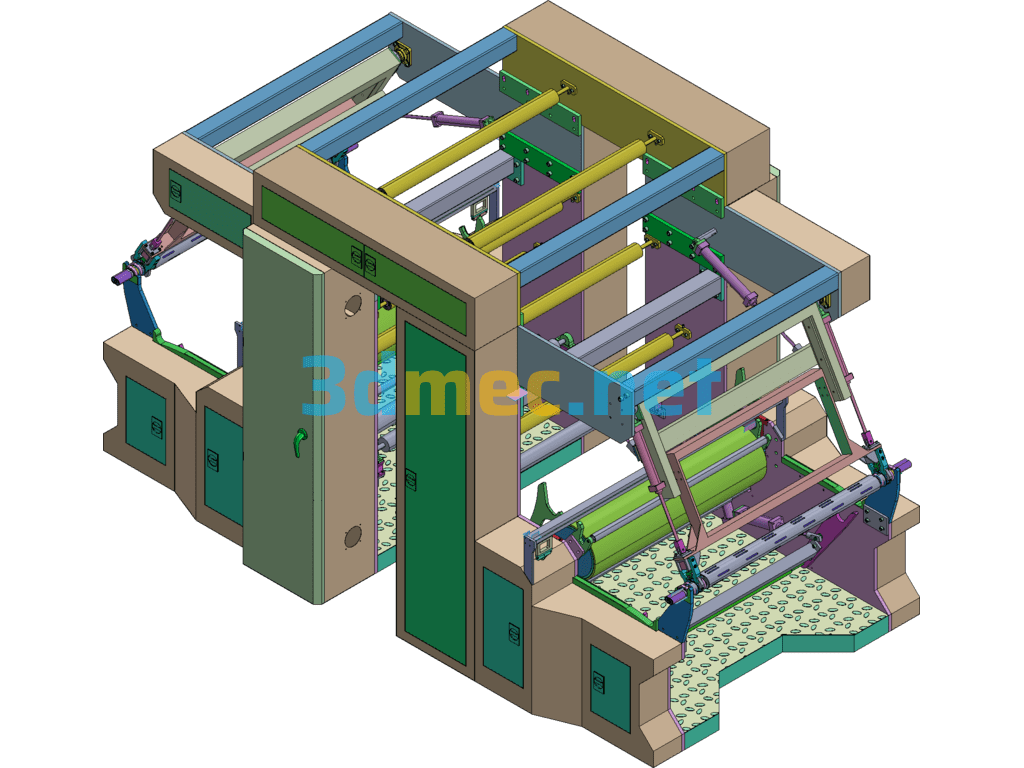 Automatic Rewinding Equipment For Film Blowing Machine - 3D Model Creo.Parametric Free Download