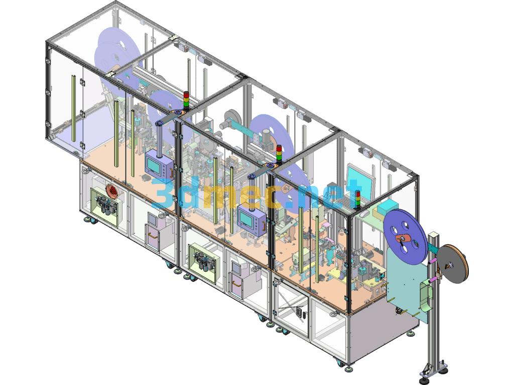 High-Efficiency And Complex USB Fully Automated Assembly Machine Large Equipment - 3D Model SolidWorks Free Download